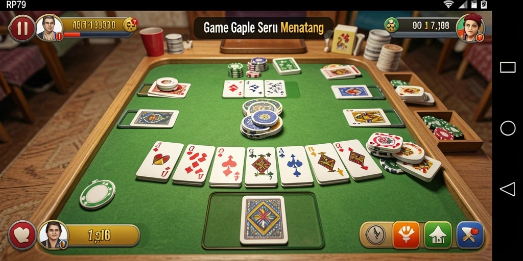 Screenshot gameplay Gaple di RP79 yang mengasyikkan.