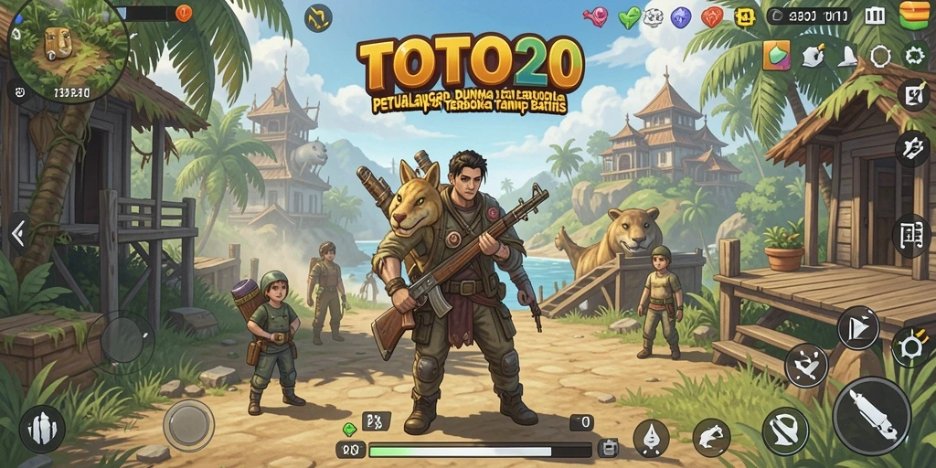 Screenshot TOTO20 menampilkan karakter dalam dunia Open World yang menakjubkan.
